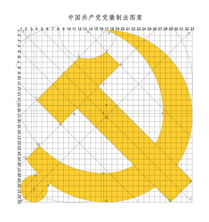 图表：《中国共产党党徽党旗条例》附件1：中国共产党党徽制法说明 新华社发